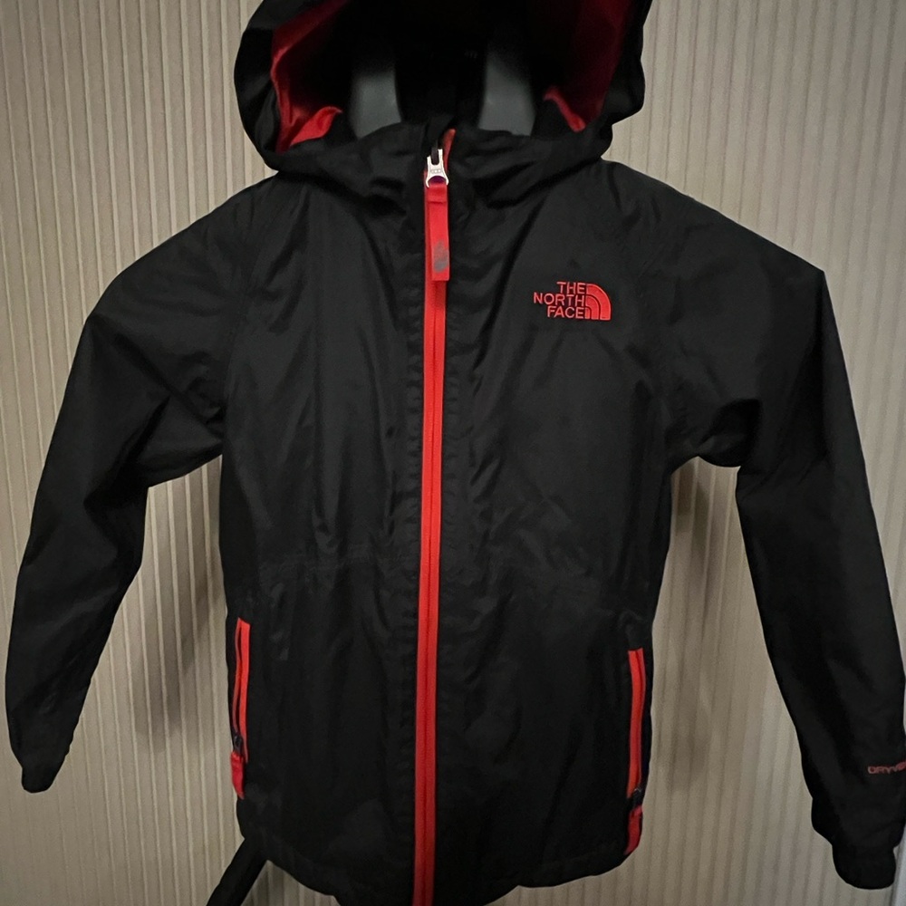 The North Face Kids Black and Red Raincoat